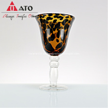 Leopardo impresa martini copa de vino de vinos